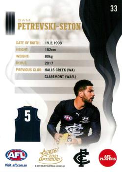 2021 Select Optimum #33 Sam Petrevski-Seton Back